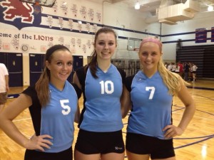 L to R: Megan Melone, Jessica Simon and Addy Alt were named the Three Stars of the Match by the coaching staff after Tuesday's win over St. Viator.