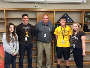 2015 Spirit Raffle Top Sellers. Pictured L to R: Aryka Adelmann, Anthony Costa, Dr. Budz, Jordan Missig, Abi Voss, and Madalyn Bauer (not pitctured)