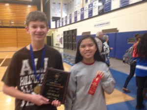 Pictured above are JCA Students Jack Smith (individual state qualifier) and Alissa Aranetta (part of the 2nd place Frosh/Soph 8-Person Team).
